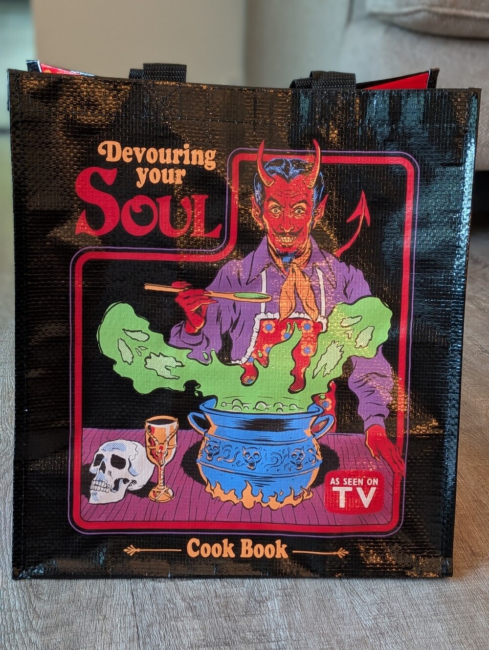 Steven Rhodes Devouring Your Soul Cookbook Grocery Tote Bag NWT